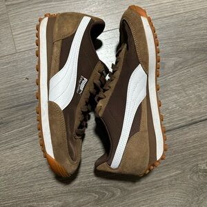 Puma Brown and White Athletic Shoes